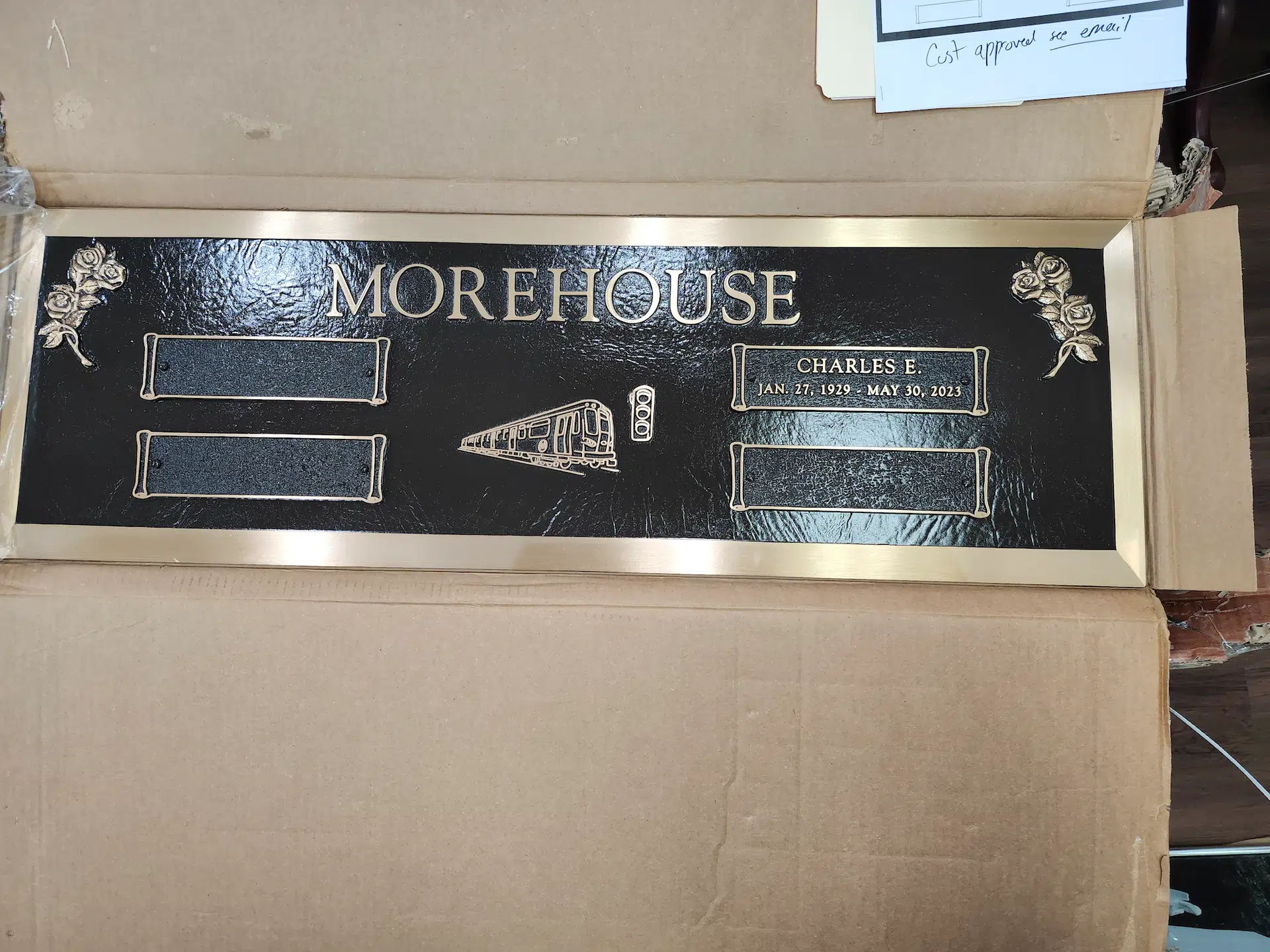 Bronze Memorial Plaque hand-carved by NJ Memorial Plaques in NJ — image 2